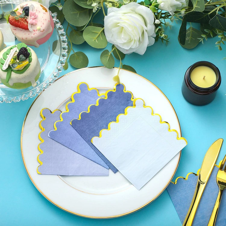 Tuala berbentuk khas yang dicetak warna, revolusi visual di meja makan